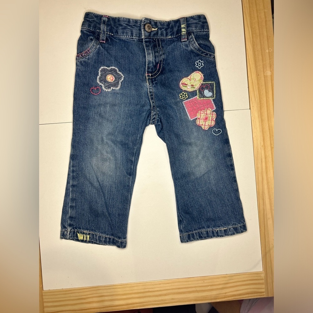 Greendog Kids Blue Jeans with Colorful Patches
